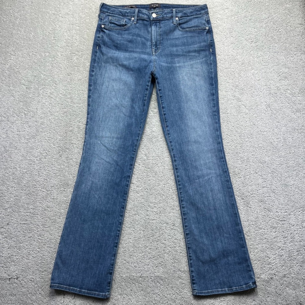NYDJ Jeans Women Size 14 Blue Denim Stretch Barbara Bootcut Lift Tuck Technology